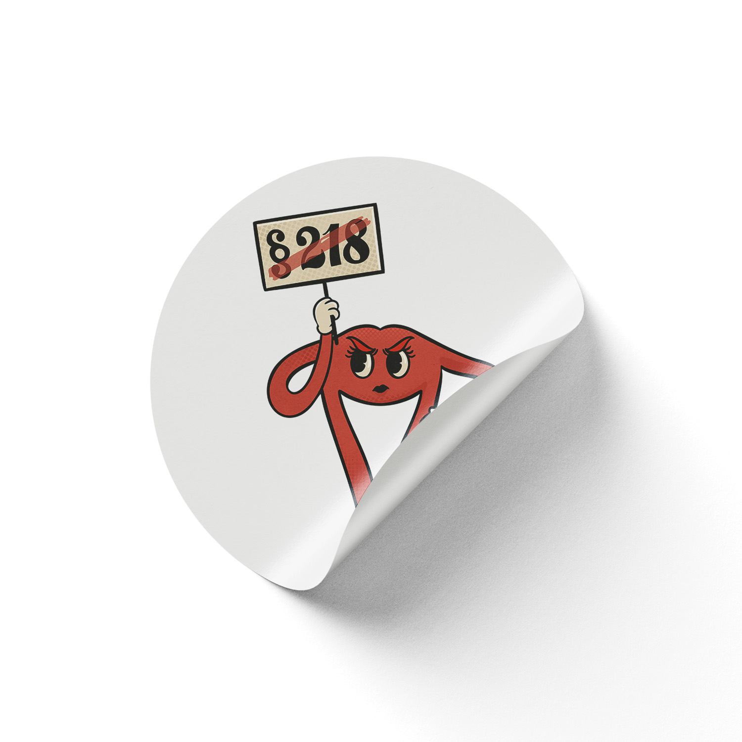 Aufkleber »§218 Verbot Weiß« (Ø 9,5 cm) 