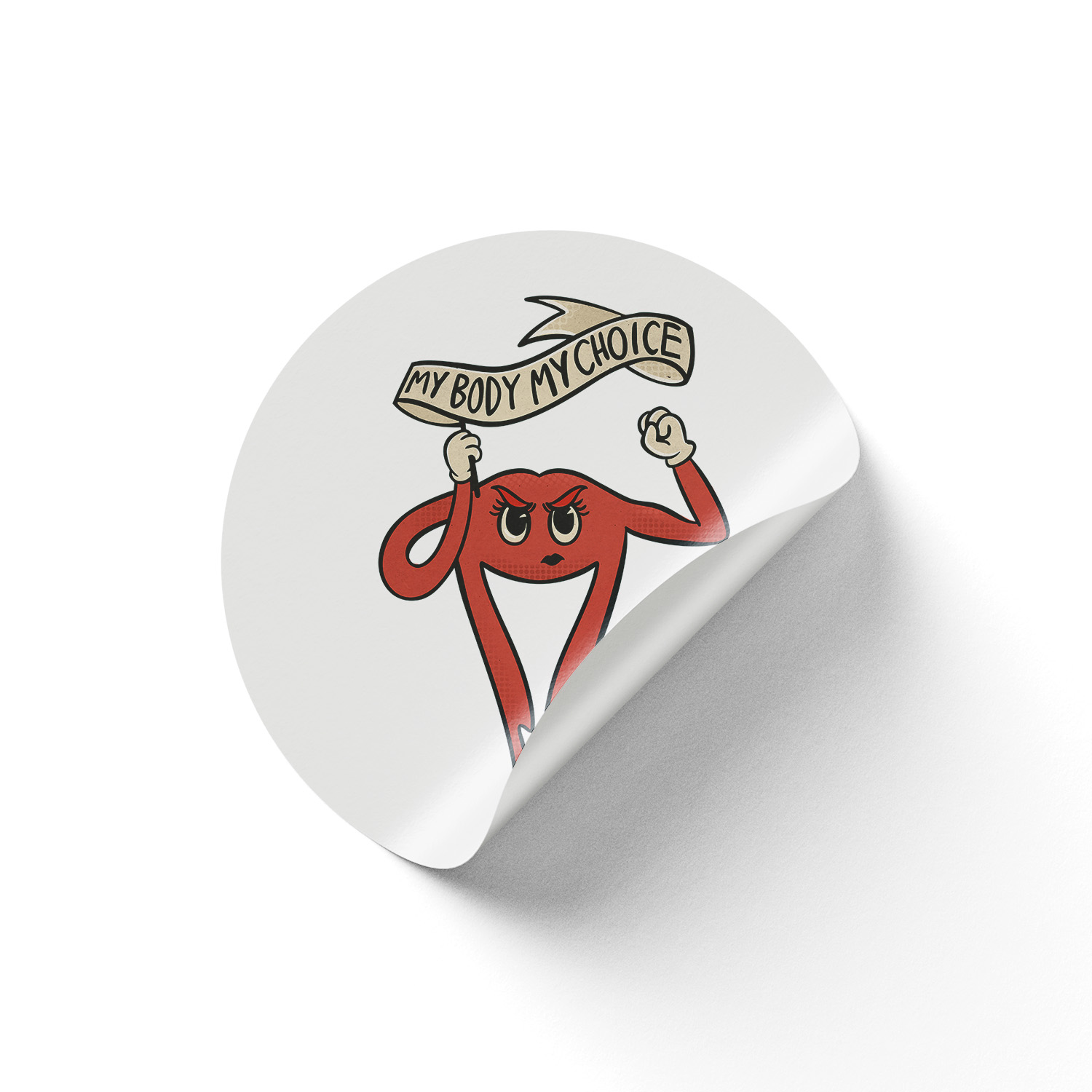 Aufkleber » My body my choice Weiß« (Ø 9,5 cm)     